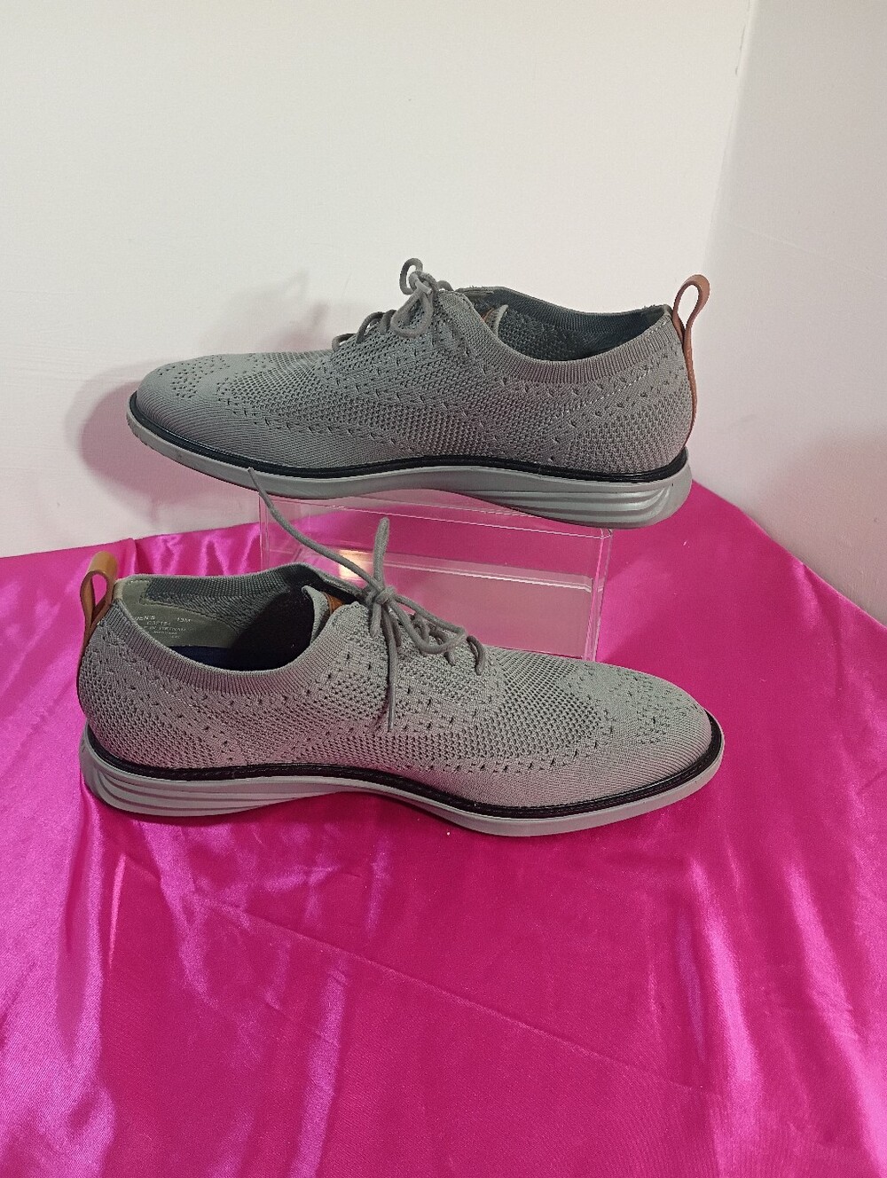 Cole Haan Grand Men's SZ 13 Knit Lace Up Sneaker Gray Lightweight C32154